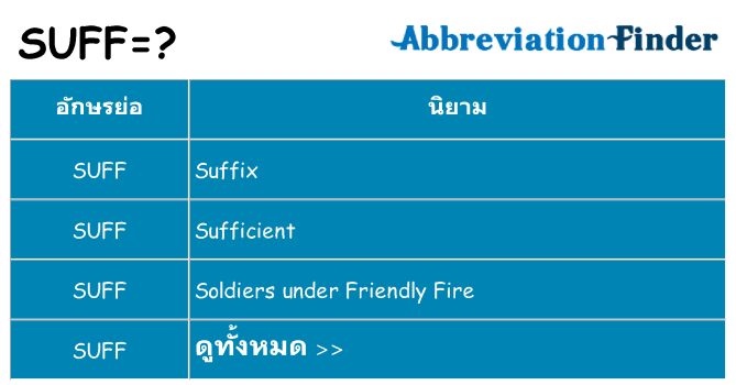 อะไรไม่ suff ถึง