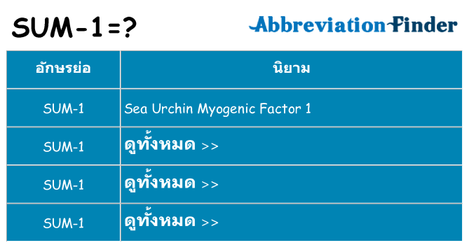 อะไรไม่ sum-1 ถึง