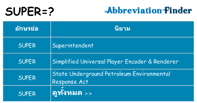อะไรไม่ super ถึง