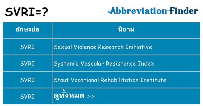 อะไรไม่ svri ถึง
