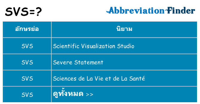 อะไรไม่ svs ถึง
