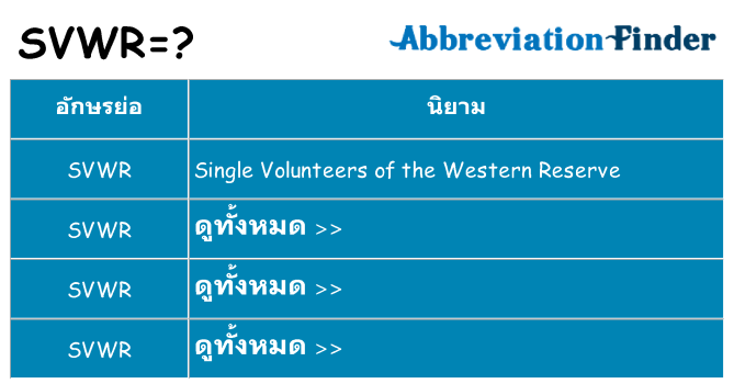 อะไรไม่ svwr ถึง