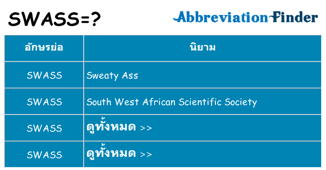 อะไรไม่ swass ถึง