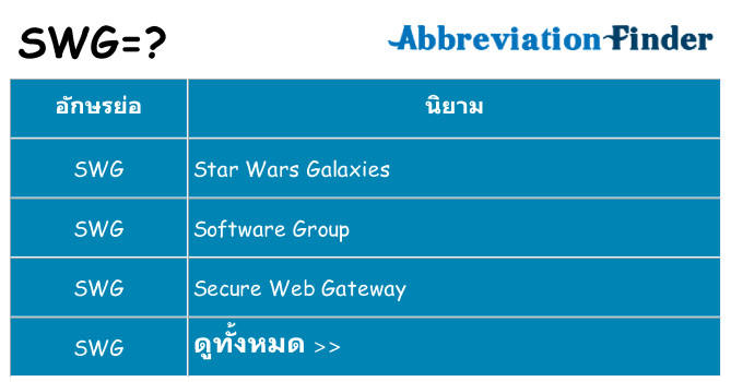 อะไรไม่ swg ถึง