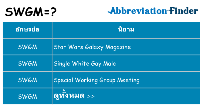 อะไรไม่ swgm ถึง