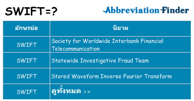 อะไรไม่ swift ถึง
