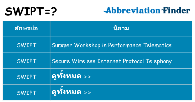 อะไรไม่ swipt ถึง