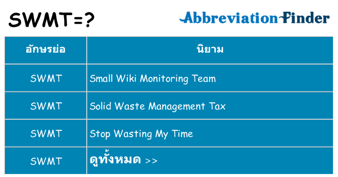 อะไรไม่ swmt ถึง