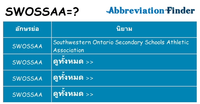 อะไรไม่ swossaa ถึง