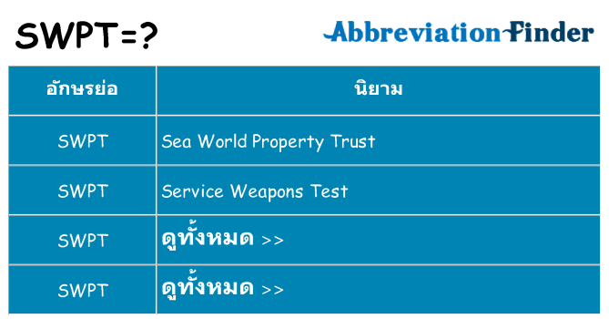 อะไรไม่ swpt ถึง