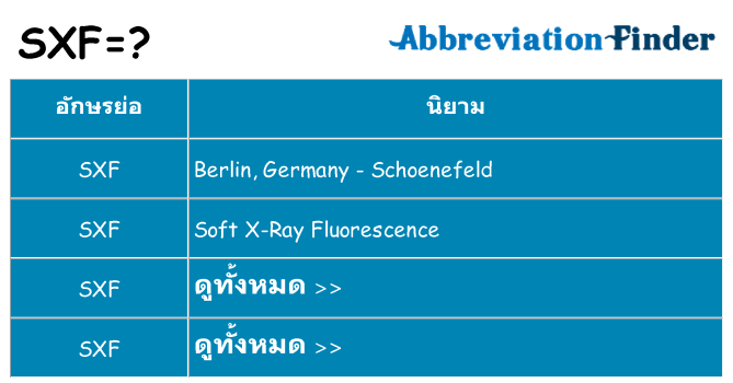 อะไรไม่ sxf ถึง