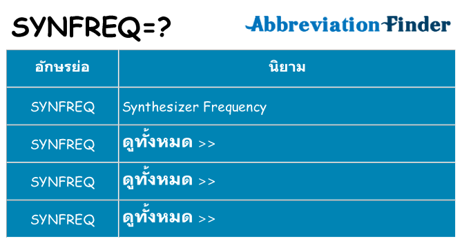 อะไรไม่ synfreq ถึง