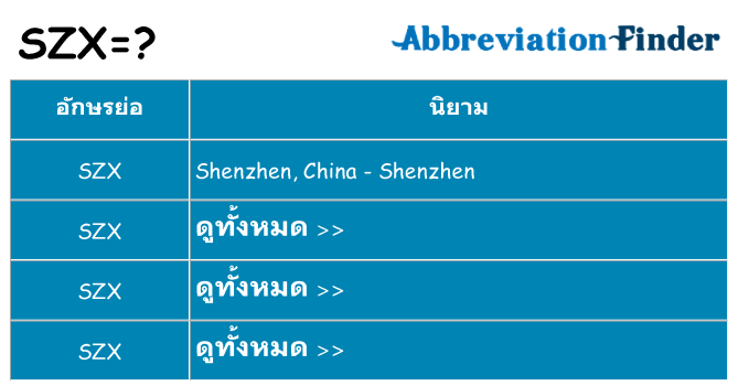 อะไรไม่ szx ถึง