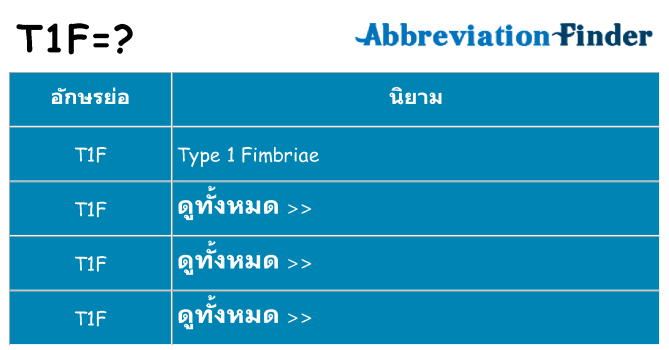 อะไรไม่ t1f ถึง