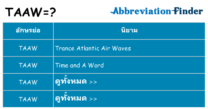 อะไรไม่ taaw ถึง