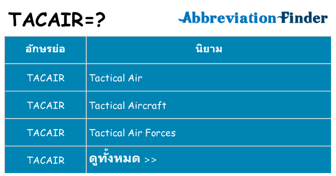 อะไรไม่ tacair ถึง