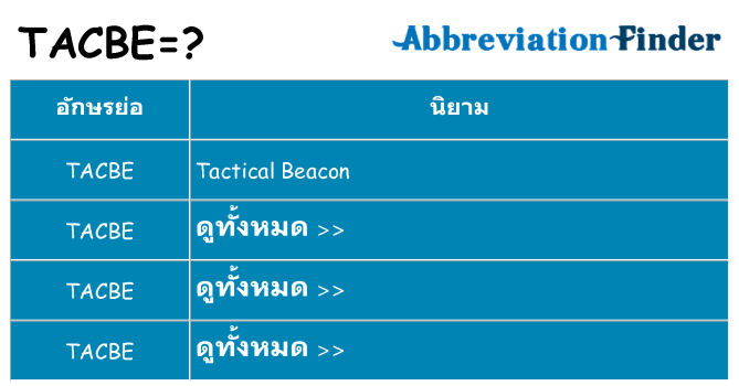 อะไรไม่ tacbe ถึง
