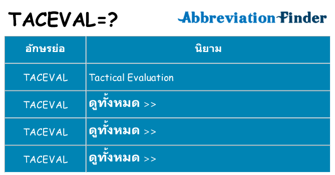 อะไรไม่ taceval ถึง