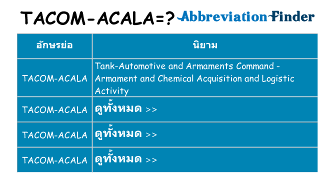 อะไรไม่ tacom-acala ถึง