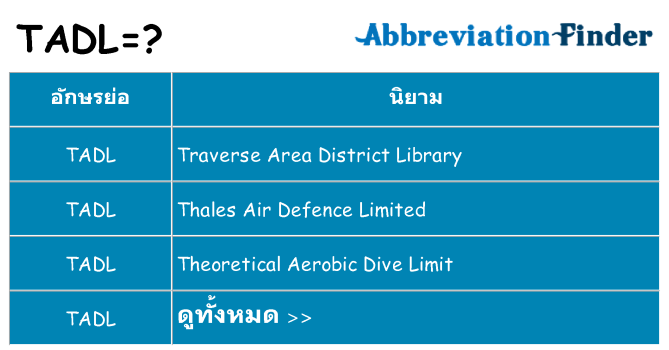 อะไรไม่ tadl ถึง