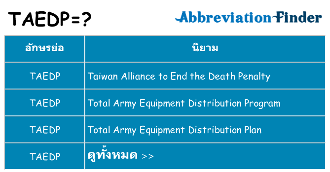อะไรไม่ taedp ถึง