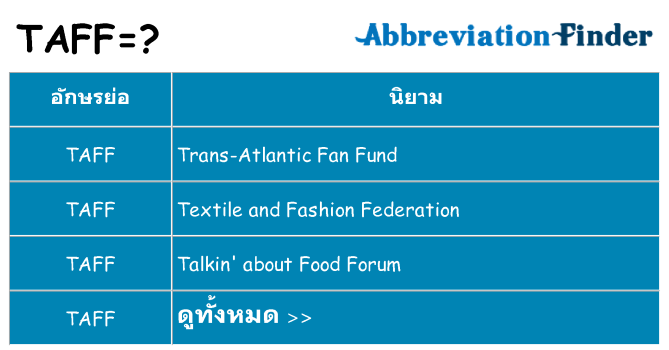 อะไรไม่ taff ถึง
