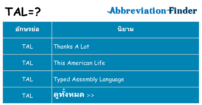 อะไรไม่ tal ถึง