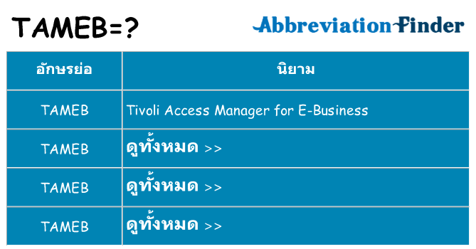 อะไรไม่ tameb ถึง