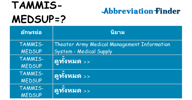 อะไรไม่ tammis-medsup ถึง
