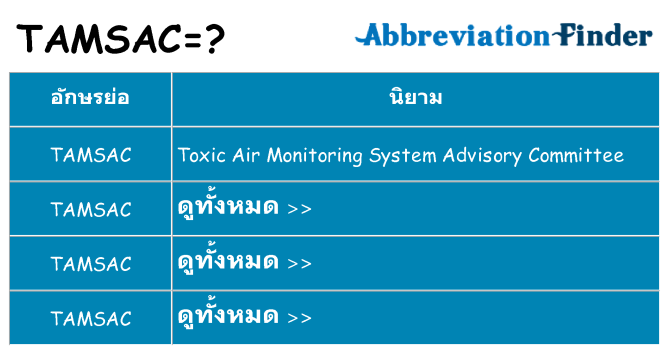 อะไรไม่ tamsac ถึง