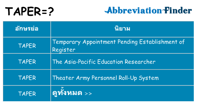 อะไรไม่ taper ถึง