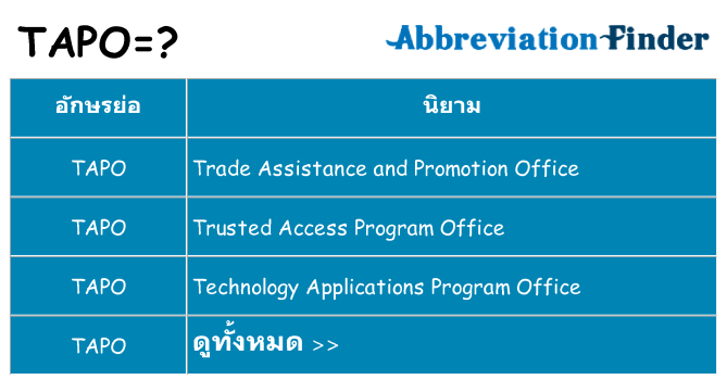 อะไรไม่ tapo ถึง