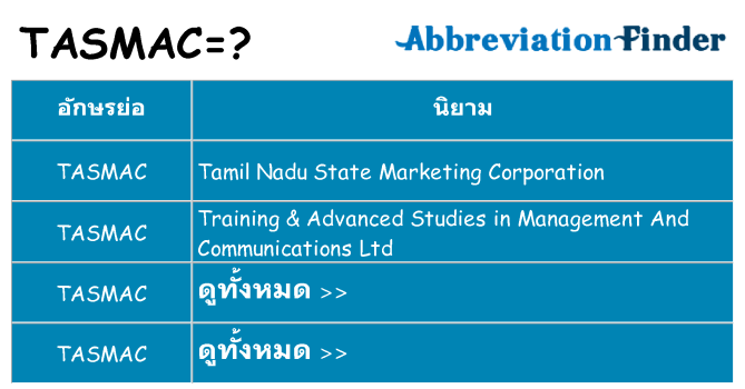 อะไรไม่ tasmac ถึง