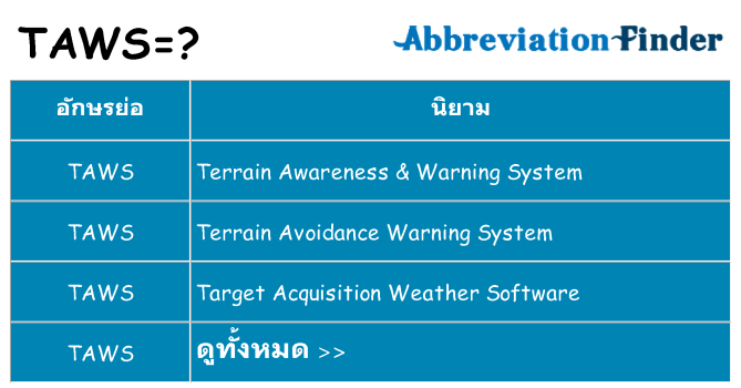 อะไรไม่ taws ถึง