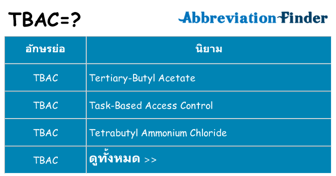 อะไรไม่ tbac ถึง
