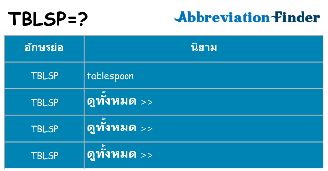 อะไรไม่ tblsp ถึง