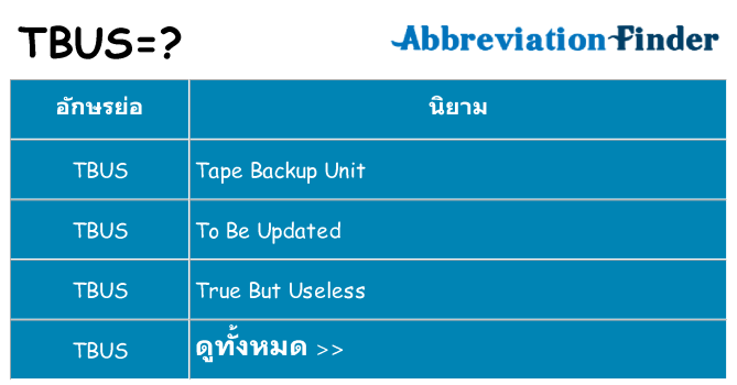 อะไรไม่ tbus ถึง