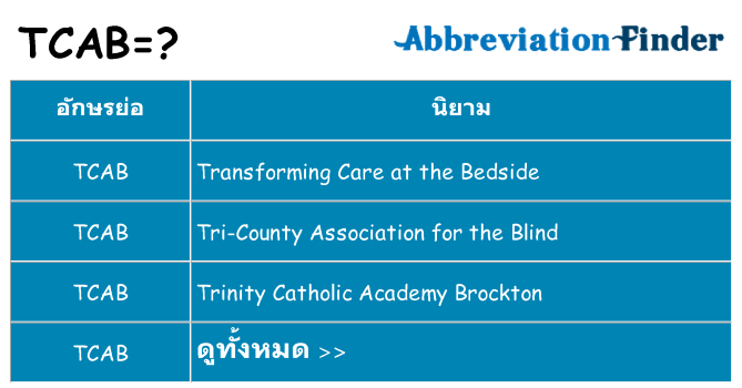 อะไรไม่ tcab ถึง