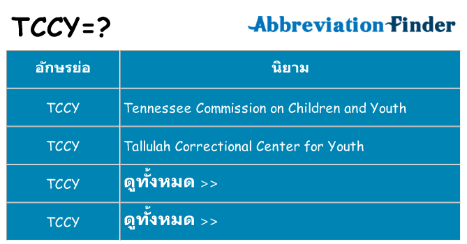 อะไรไม่ tccy ถึง