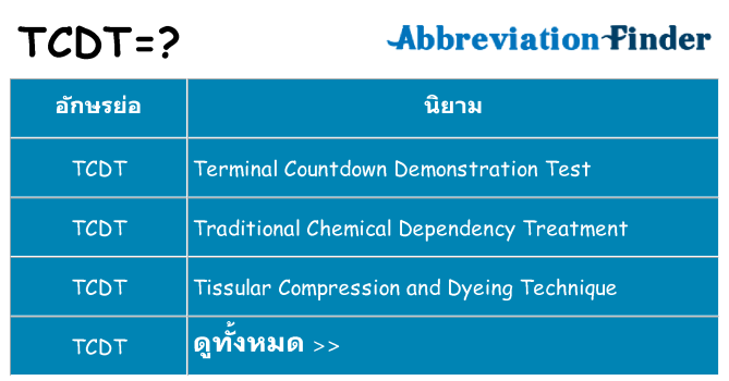 อะไรไม่ tcdt ถึง