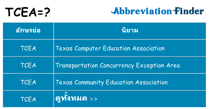 อะไรไม่ tcea ถึง