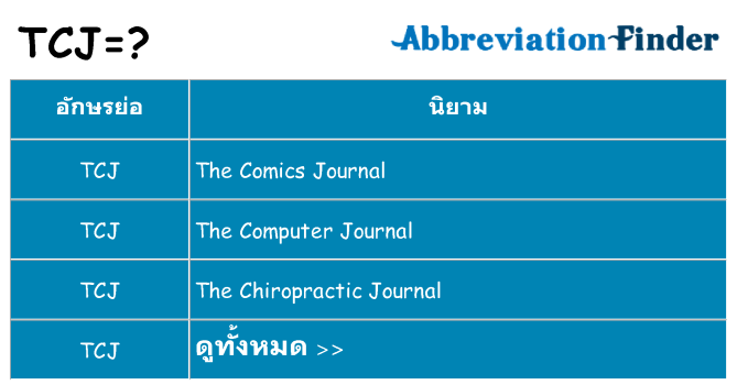 อะไรไม่ tcj ถึง