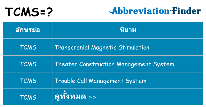 อะไรไม่ tcms ถึง