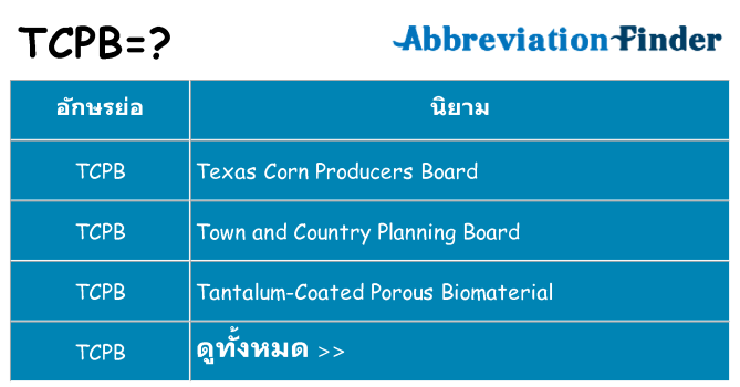อะไรไม่ tcpb ถึง