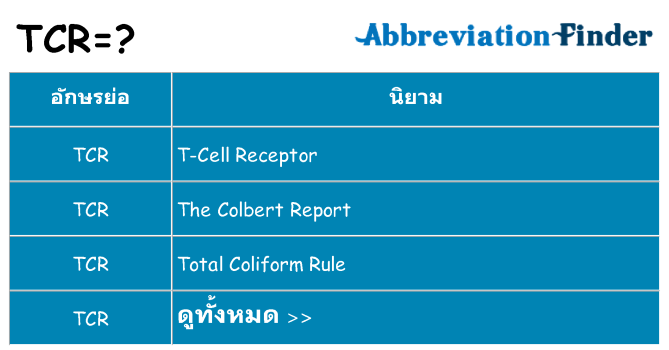 อะไรไม่ tcr ถึง