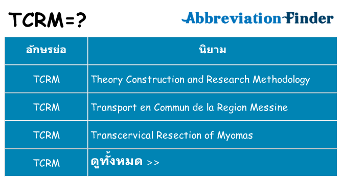 อะไรไม่ tcrm ถึง