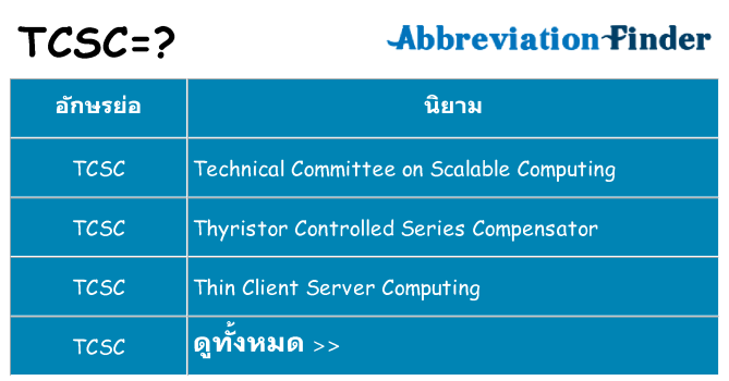 อะไรไม่ tcsc ถึง