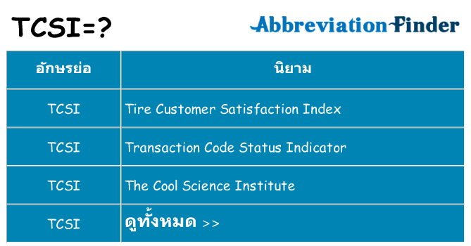 อะไรไม่ tcsi ถึง