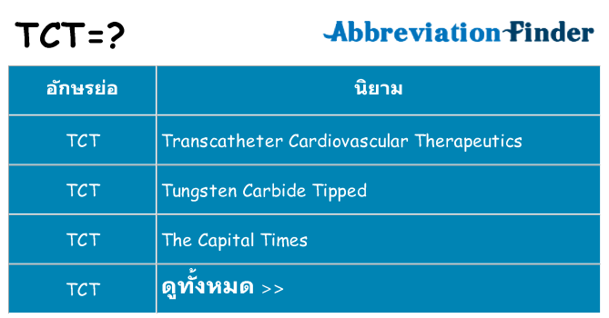 อะไรไม่ tct ถึง