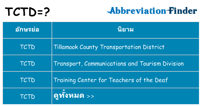 อะไรไม่ tctd ถึง